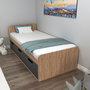 Hanah Home Cama Individual Atlantic Pine, Anthracite